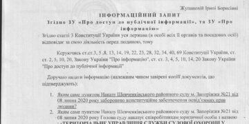 Примеры информ. запросов в Шевченковский суд