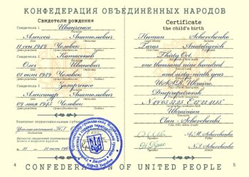 Паспорт Человека конфедерации объединенных народов