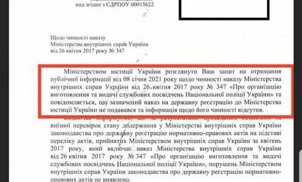 Приказ по удостоверениям полицейских