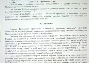 МОЗ проиграл апелляцию