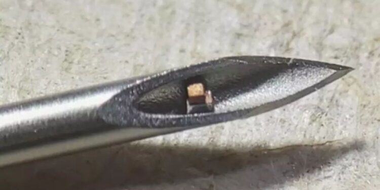 Фото чипа в игле без аккумулятора