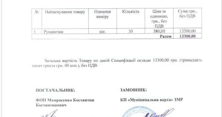 Мунварта закупилась рукавичками на 13300 грн