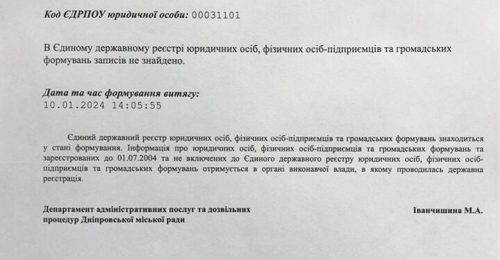 КАБИНЕТ МИНИСТРОВ УКРАИНЫ записи в ЕГР не найдено